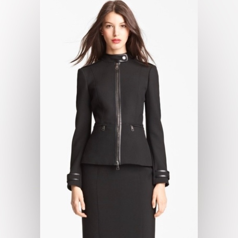 Burberry London Military Style Zip Dress Jacket